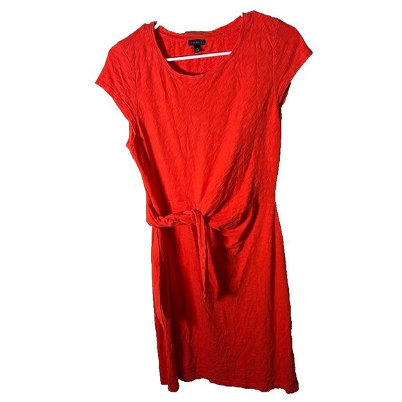 Talbots Dresses & Skirts - Talbots Dress Women's Medium Tie Ruched Short Sleeve Casual T-Shirt Orange
